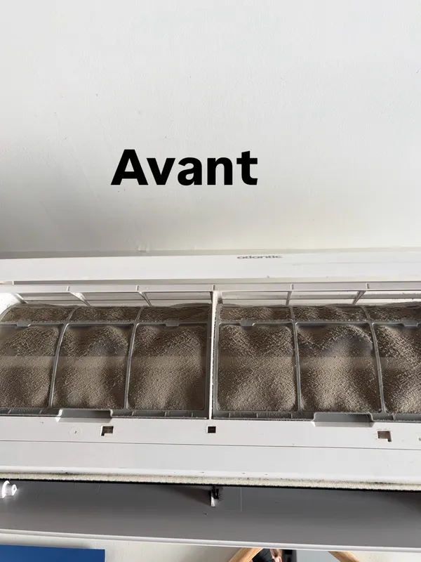 Filtre de climatisation très encrassé avant nettoyage